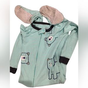 Carters boys 4T striped bear footie pajamas